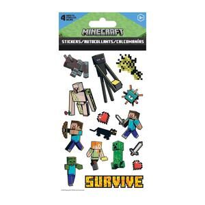 Minecraft 4 Sheets Of Stickers (Brand New)